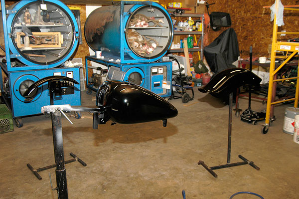 DIY motorcycle gas tank paint stand & Update 